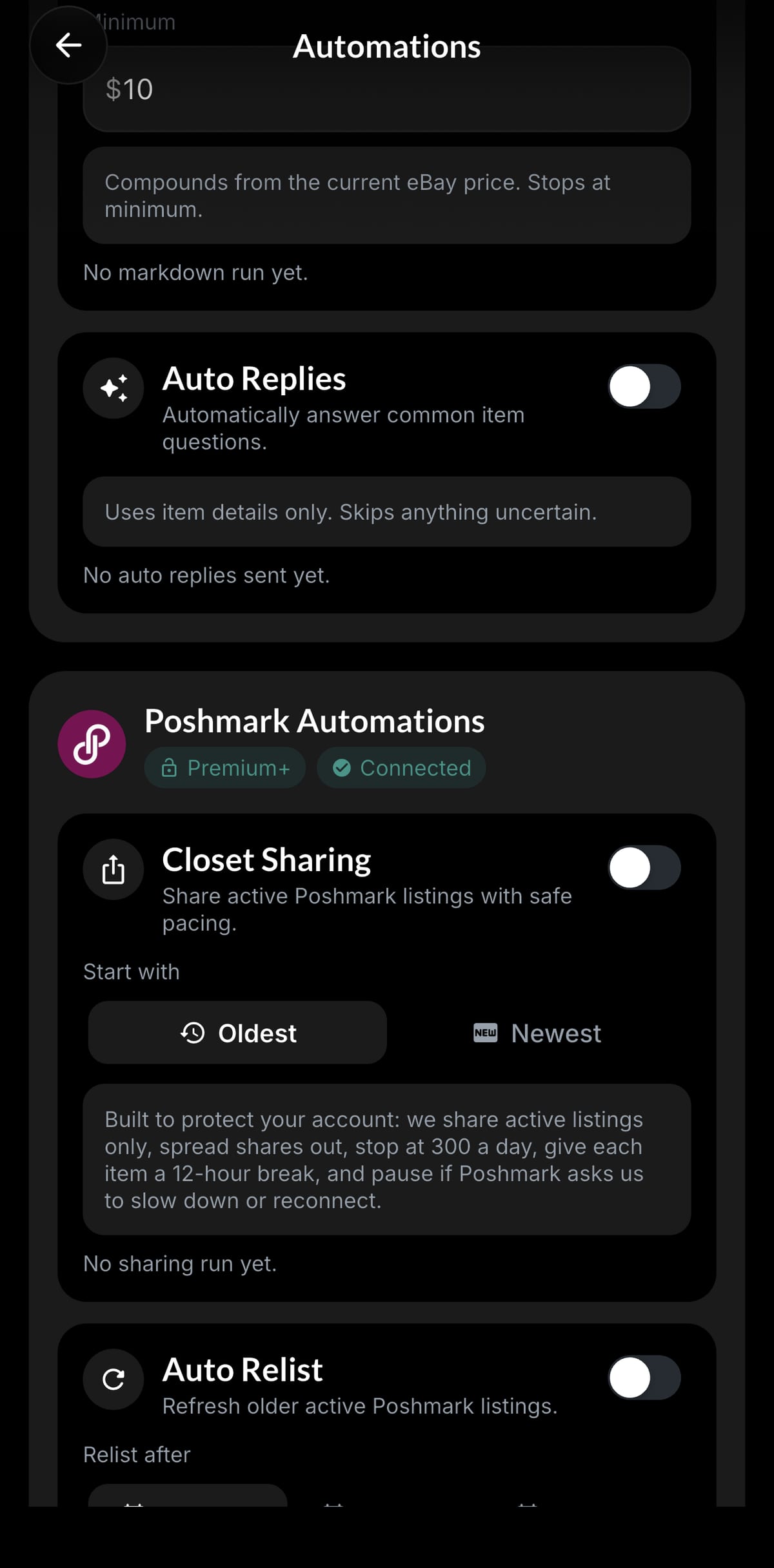 Resylr automations and bots screen